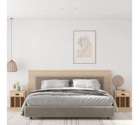 Sonoma Oak Nightstand Set of 2 with Drawer and Shelves, Elegant Bedside Tables 43x36x50cm, Durable Plywood Storage Furniture for Bedroom Decor