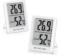 SONOMO Termómetro Digital Casa, 2 Piezas Termómetro Higrómetro Digital, Termohigrómetro Interior de alta precisión, para montaje vertical en la pared,medidor temperatura y humedad (blanco)