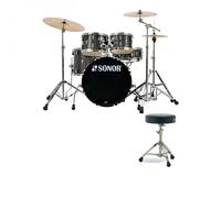 Sonor AQX 20 5pc Drum Kit w/Hardware & Free Throne Black Midnight Sparkle