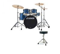 Sonor AQX 20 5pc Drum Kit w/Hardware & Free Throne Blue Ocean Sparkle