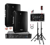 Sonorización IBIZA Sound DJ con 2 altavoces 1200 W total, amplificador Sono 960W, mesa de mezclas DJM USB Bluetooth - Cables incluidos - PA DJ SONO MIX BAR CLUB DISCO Salle des FETES