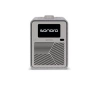 sonoro ATRON - Sistema estéreo compacto con AirPlay, Bluetooth LE Audio, DAB+/FM, radio por Internet, WiFi y control de aplicaciones, color gris perla y plata