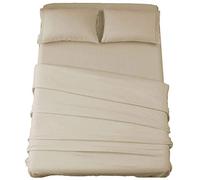 SONORO Kate Juego de sábanas de Microfibra súper Suave de 1800 Hilos, sábanas egipcias de Lujo de 16 Pulgadas de Profundidad, Antiarrugas e hipoalergénicas, 4 Piezas (Beige, Queen)