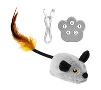 Sonriante automático rodante, juguete interactivo para gatos, mouse de control remoto con LED, muñeca de juguete de felpa para gatos, corredor con chip de sonido, juguetes para gatitos de interior
