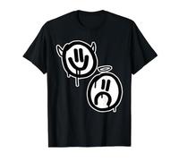 Sonríe Ahora Llora Despues Ángel Diablo Caras tristes Felices Camiseta gráfica económica, Hombre, Negro, L