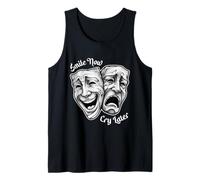 Sonríe Ahora llora después Máscaras de Teatro Feliz Triste Camiseta sin Mangas