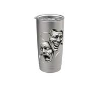 Sonríe Ahora Llora Más Tarde Feliz Máscaras de Teatro Triste Vaso térmico de acero inoxidable de doble pared