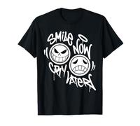 Sonríe Ahora llora más Tarde Graffiti Camiseta