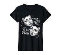 Sonríe Ahora llora más Tarde Máscaras del Teatro Chicana Camiseta gráfica económica, Mujer, Negro, XL