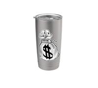 Sonríe Ahora Llorar Más Tarde Ángel Diablo Feliz Triste Vintage Cartoon Vaso térmico de acero inoxidable de doble pared