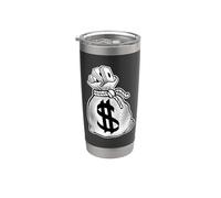 Sonríe Ahora Llorar Más Tarde Ángel Diablo Feliz Triste Vintage Cartoon Vaso térmico de acero inoxidable de doble pared