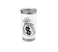 Sonríe Ahora Llorar Más Tarde Ángel Diablo Feliz Triste Vintage Cartoon Vaso térmico de acero inoxidable de doble pared