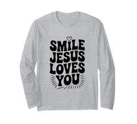 Sonríe, Jesús te ama, fe Cristiana, inspiradora Manga Larga