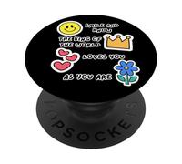 Sonríe y Sabe Que el Rey te ama Jesús es mi Rey Cristiano PopSockets PopGrip Adhesivo