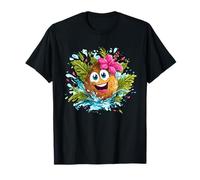 Sonriente Coco Paraíso Splash Art Camiseta