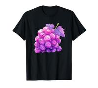 Sonriente Ramo de Uvas Lindo Anime de Frutas moradas Camiseta