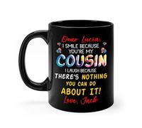 Sonrío Porque Eres Mi Prima Tazón Novedad Tazas Té Graciosa Tazón De Café Regalos Novedosos Para Colegas Oficina Trabajo 330 Ml