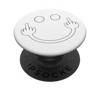Sonrisa Cara Medio Dedo Divertido Meme Sarcasmo PopSockets PopGrip Adhesivo