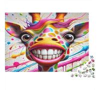 Sonrisa de Jirafa Colorida Cartón Extra Grueso Rompecabezas De Bricolaje 12 Años+ Divertido Desafiante Juego De Familia Hermosa Decoración Regalo 52x38cm/1000pcs