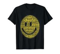 Sonrisa Positiva Cara Palabras Felices Vibraciones Inspiradoras Retro Camiseta gráfica económica