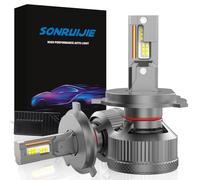 SONRUIJIE 2024 H4/9003/HB2 LED 360° Canbus Bombilla 180W 36000LM, Chip CPS 6000K 600% Brillante, Refrigeración de Tubo de Cobre Grueso,Kit de Conversión de Faros Halógenos 12V,2piezas