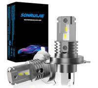 SONRUIJIE H4 LED Canbus Bombilla 100W 16000LM, 6000K 600% Brillante, lámpara halógena de diseño de reemplazo 1: 1, Plug and Play, Resistente al Agua IP68, 2 piezas