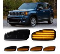 SONRUIJIE Luces de posición laterales LED para parachoques delantero compatibles con Jeep Renegade 2015-2023, lado del conductor y del pasajero, iluminación ámbar, lente ahumado, paquete de 2