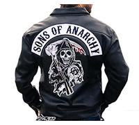 Sons of Anarchy Jax Teller Highway - Chaqueta de piel sintética con capucha, color negro, Negro - Piel auténtica, L