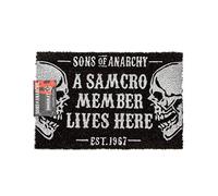 Sons Of Anarchy Puerta Mat Negro cráneo SAMCRO Un tamaño