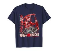 Sons of Anarchy Throwback Fear The Reaper Biker TV Show Camiseta, Hombre, Azul Marino, M
