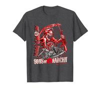 Sons of Anarchy Throwback Fear The Reaper Biker TV Show Camiseta, Hombre, Jaspeado Oscuro, L