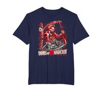 Sons of Anarchy Throwback Fear The Reaper Biker TV Show Camiseta, Hombre Tallas Grandes, Azul Marino, 3X Alto