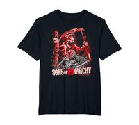 Sons of Anarchy Throwback Fear The Reaper Biker TV Show Camiseta, Hombre Tallas Grandes, Negro, 4X Alto