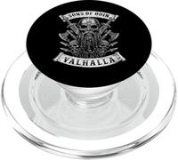 Sons of Odin- Valhalla Vikings Skull Black and White - PopSockets PopGrip para MagSafe