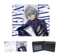 Sonsoke Ayanami Rei Hombres Carteras Bi-Fold Billetera Tarjeta de Identificación Tarjeta de Crédito Cartera Multiusos para Hombres y Mujeres Regalo Cosprey, Nagisa Kaworu 2, estándar, Anime,Clásico