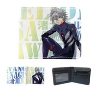 Sonsoke Ayanami Rei Hombres Carteras Bi-Fold Billetera Tarjeta de Identificación Tarjeta de Crédito Cartera Multiusos para Hombres y Mujeres Regalo Cosprey, Nagisa Kaworu 1, estándar, Anime,Clásico