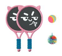 Sonsoke Juego de raquetas de tenis para niños, 2 raquetas + 2 pelotas, material PP duradero, interacción entre padres e hijos, juguete deportivo para jardín, playa, parque de juegos, tenis al aire