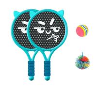 Sonsoke Juego de raquetas de tenis para niños, 2 raquetas + 2 pelotas, material PP duradero, interacción entre padres e hijos, juguete deportivo para jardín, playa, parque de juegos, tenis al aire