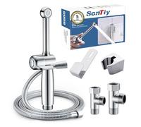 SonTiy Kit de rociador de bidé de mano, accesorio de bidé musulmán para inodoro, ducha de baño del Reino Unido, lavado de pañales de tela para bebé, baño de mascotas, higiene personal, Cromo