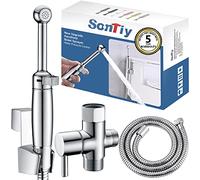 SonTiy Pulverizador de bidé de mano de latón para inodoro, accesorio de bidé para pañales, accesorio de bidé con prevención de reflujo, cromado