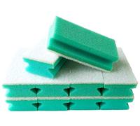 Sonty 10 esponjas de limpieza sin arañazos, lavables, tamaño 15 x 7 x 4 cm, color blanco (verde)