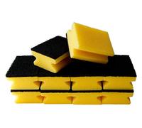 Sonty 10 estropajos premium para limpieza de la suciedad persistente, esponja con abrasivo, 9 x 7 x 4 cm, negro/amarillo (amarillo)