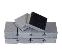 Sonty 10 estropajos Premium para Limpieza de Superficies de Suciedad persistente, Esponja con abrasivo, 9 x 7 x 4 cm, Negro/Gris