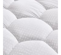 SONVIE Protector de colchón de 180 x 200 cm, sobrecolchón suave, con bolsillos profundos, 38 cm, lavable a máquina, cómodo cubrecolchón, color blanco