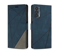 SONWO Funda para Moto Edge 20, Flip Folio Libro Cartera Carcasa para Moto Edge 20 Cáscara de TPU, con Ranura para Tarjeta, Azul