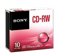 Sony 10CRW80SHS - CD-RW vírgenes (CD-RW, 700 MB, 10 Pieza(s), 120 mm, 1,2 mm, 1,2 m/s)