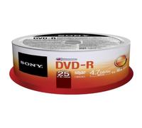 Sony 25DMR47SP DVD-R 4.7GB Grabable 16x - Paquete de 25 Discos