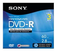 Sony 3DMR60DSR1HC 3 paquetes de 3 cm DVD-R doble con hangtab