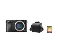Sony A6000 híbrida 24.3 mpix cuerpo solo negro + tarjeta SD 64GB + bolsa para cámara nuevo