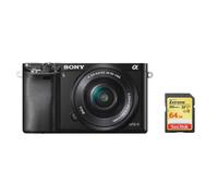 Sony A6000 híbrida 24,3 mpix Negra + Objetivo SEL 16-50MM F3.5-5.6 OSS Negro + Tarjeta SD de 64 GB nuevo